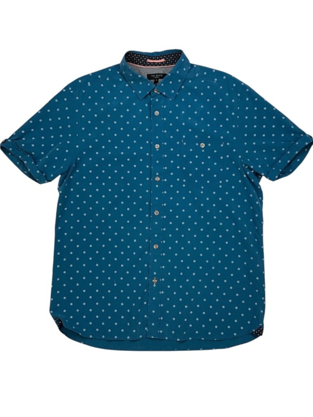 Ted Baker Nochip Button Down Shirt 5 US XL Blue Floral